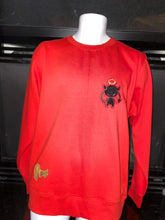 Load image into Gallery viewer, Red w/black chenille Pieux Crewneck