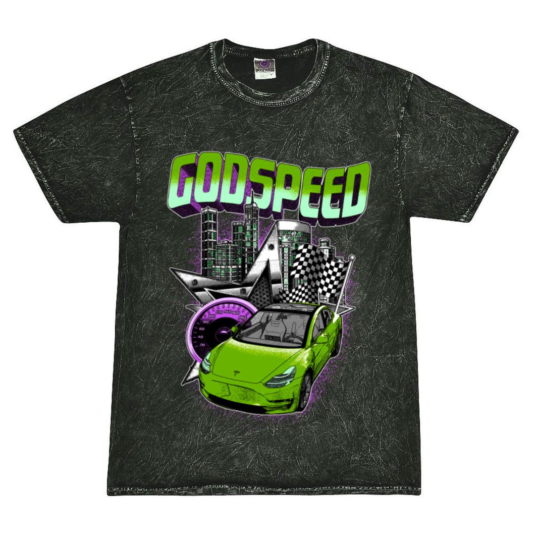 Vintage slime “Godspeed”  mineral washed tee