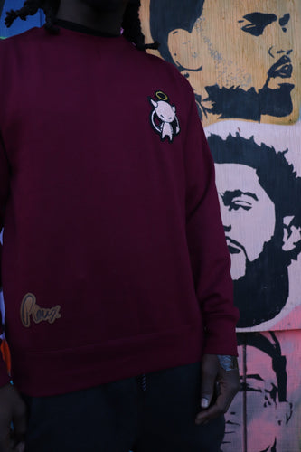 Burgundy crewneck x pieux logo