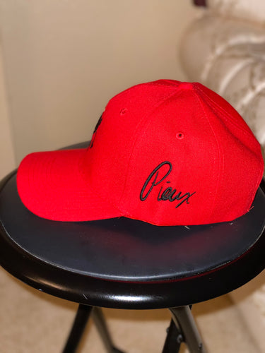 Red w/black Pieux Cap